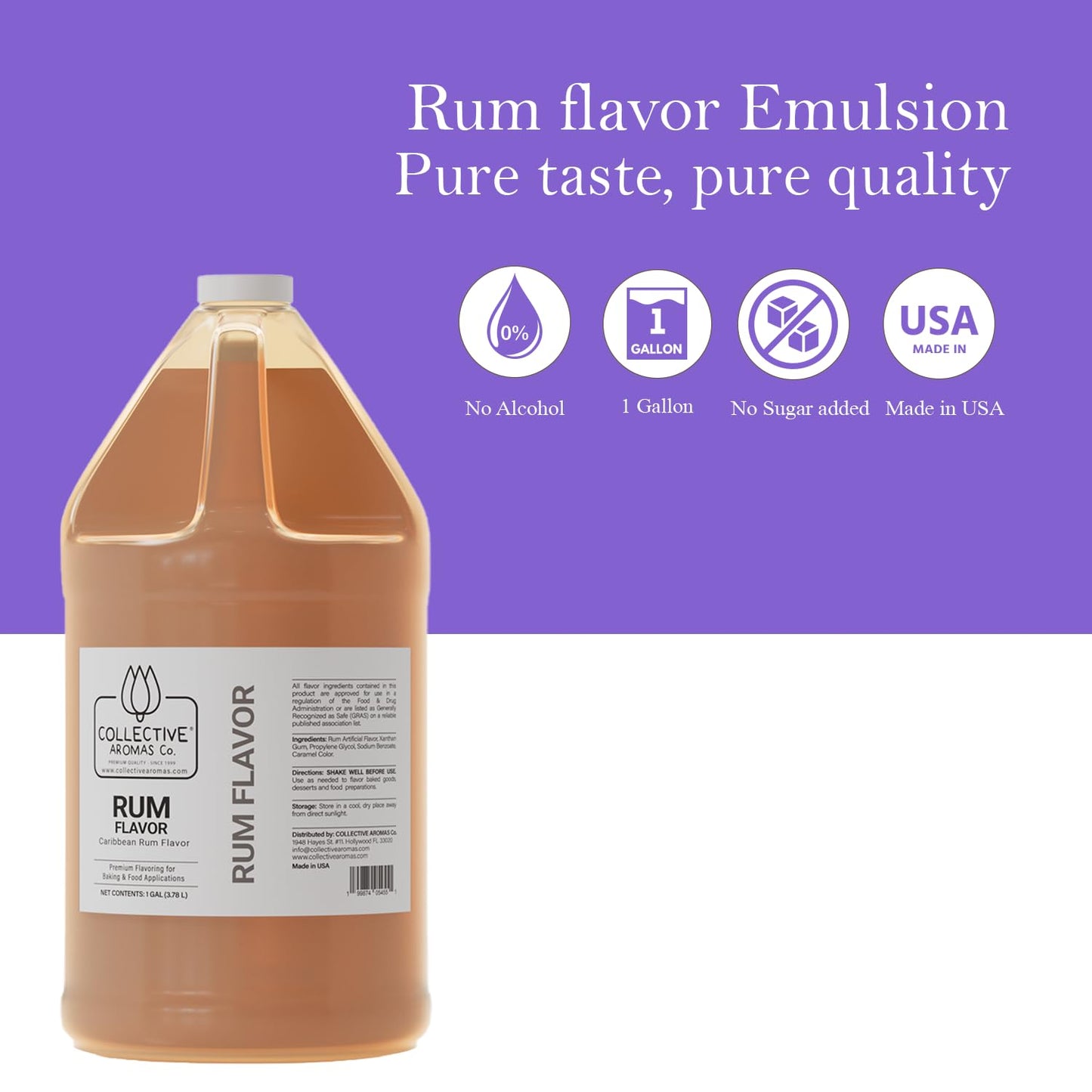 Caribbean Rum Flavoring Emulsion for Baking - 1 Gallon