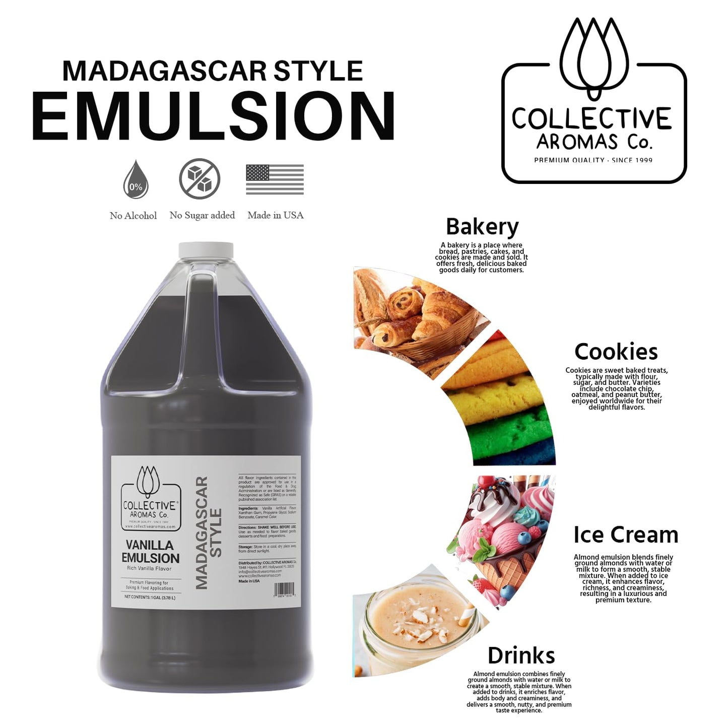 Madagascar Style Vanilla Emulsion for Baking – 1 Gallon