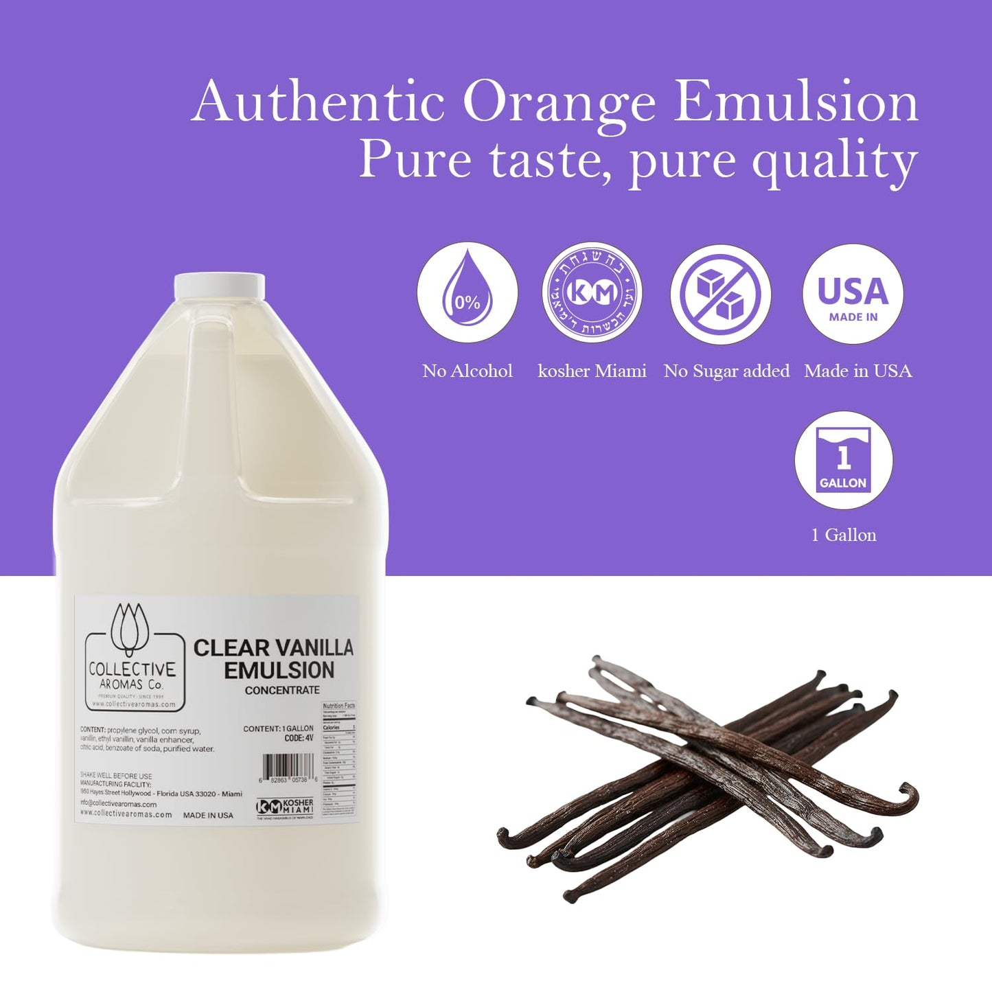 Clear Vanilla Emulsion for Baking – 1 Gallon