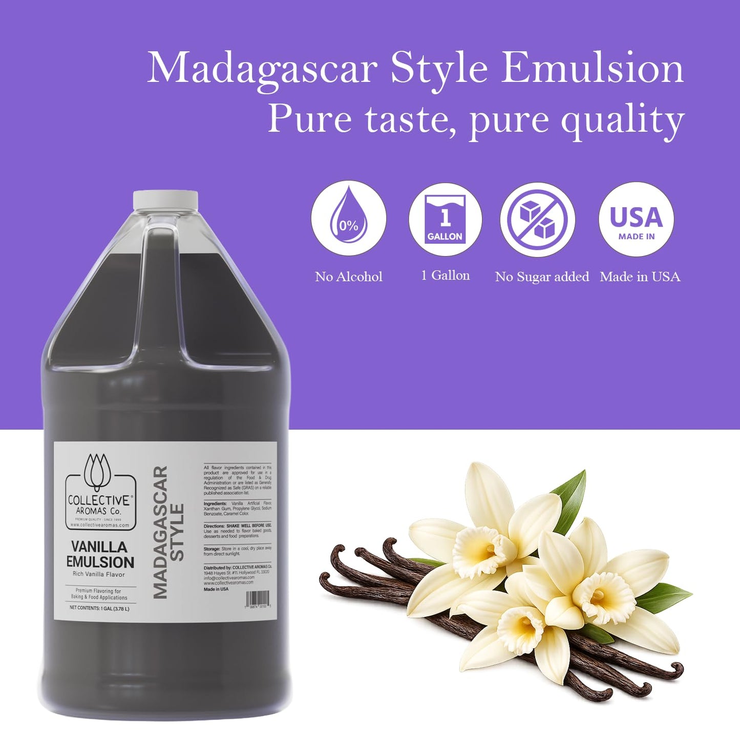 Madagascar Style Vanilla Emulsion for Baking – 1 Gallon
