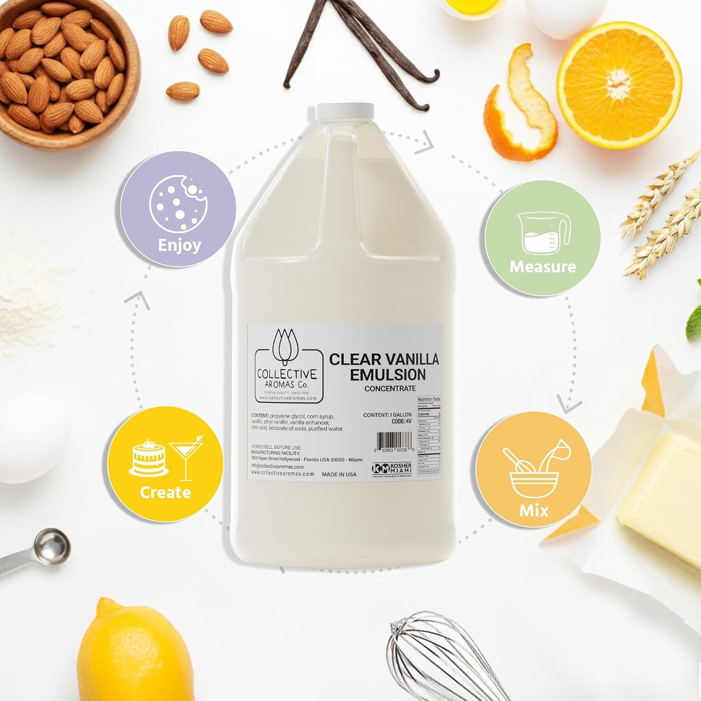 Clear Vanilla Emulsion for Baking – 1 Gallon