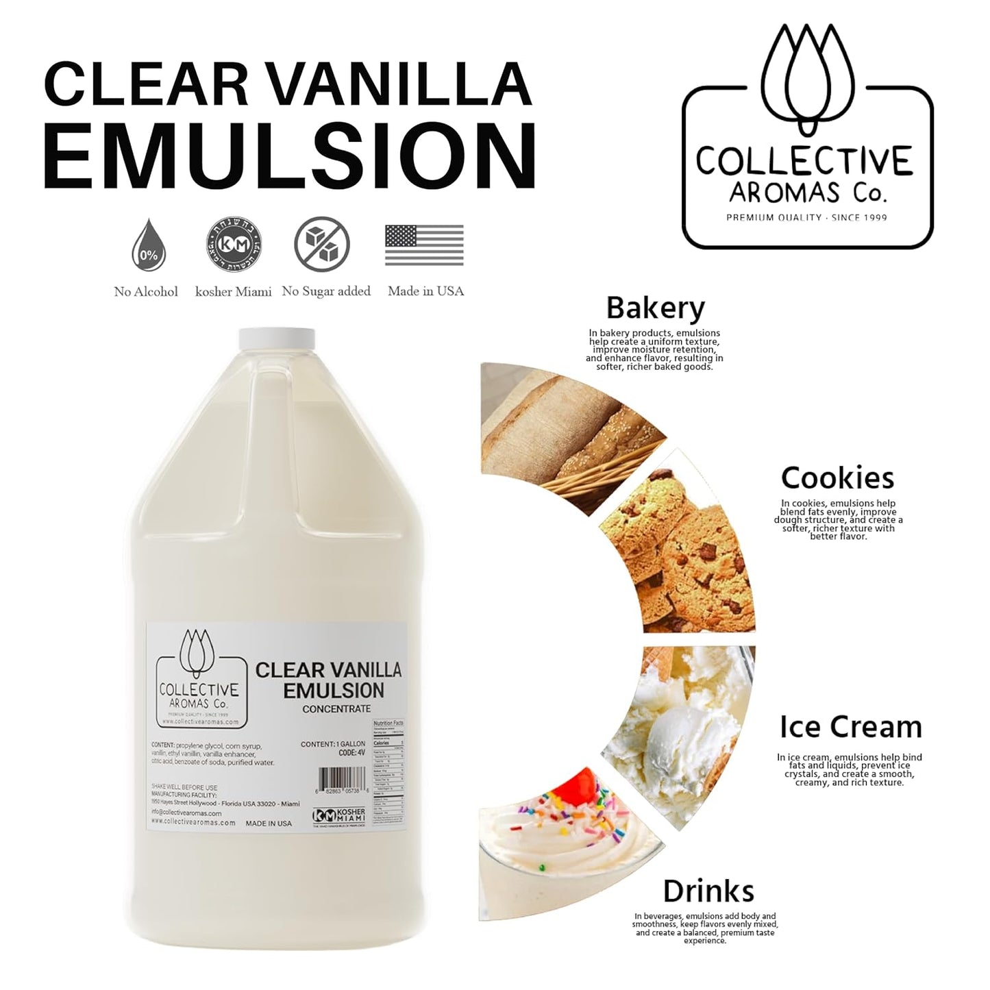 Clear Vanilla Emulsion for Baking – 1 Gallon